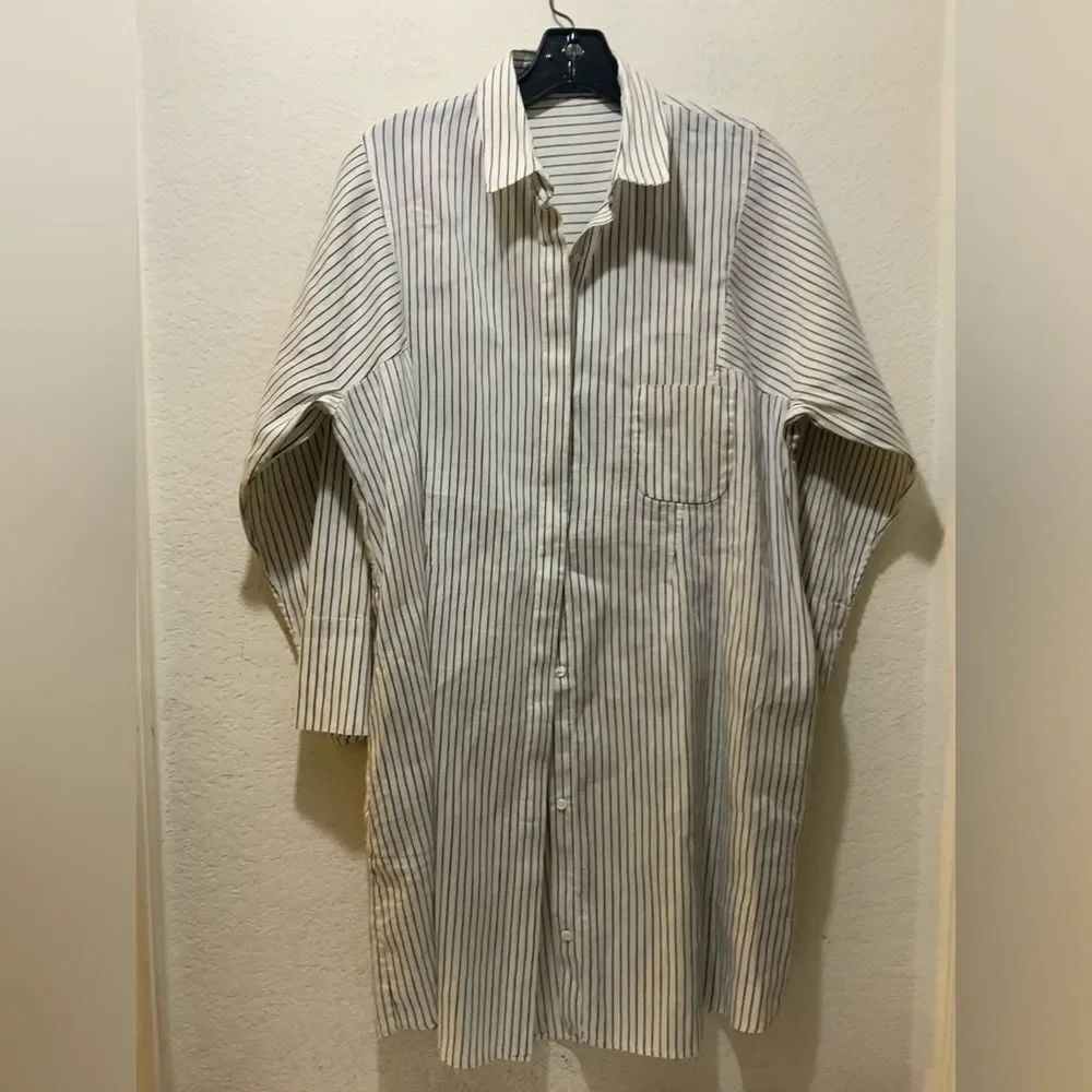 Piazza Sempione Italian 44 (8) Button Down dress shirt 78% linen